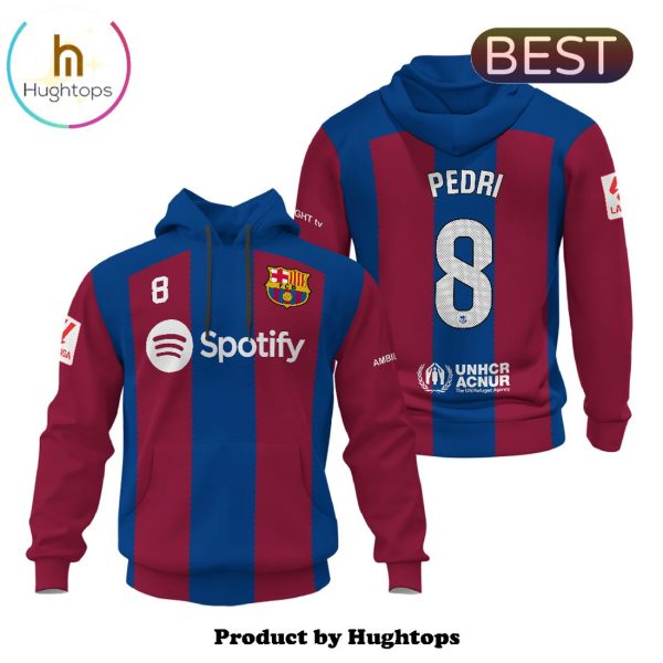 Pedri Barcelona 2024 Football Team Navy Hoodie