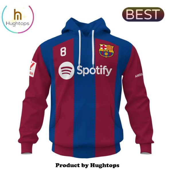 Pedri Barcelona 2024 Football Team Navy Hoodie