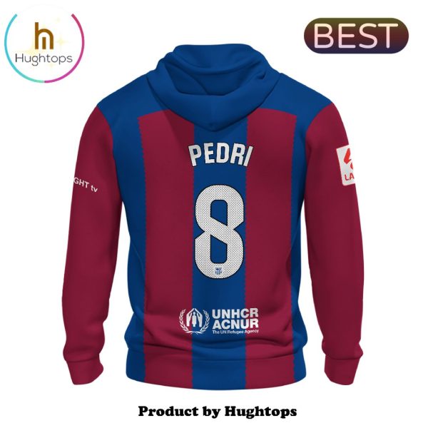 Pedri Barcelona 2024 Football Team Navy Hoodie