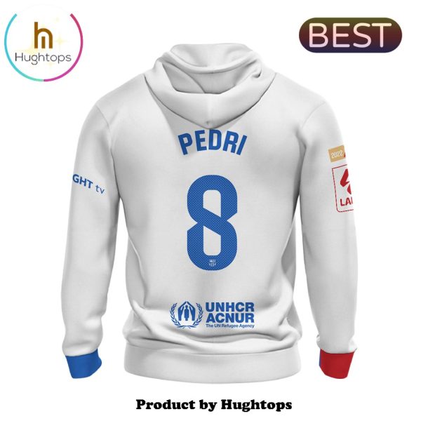 Pedri Barcelona 2024 Football Team White Hoodie