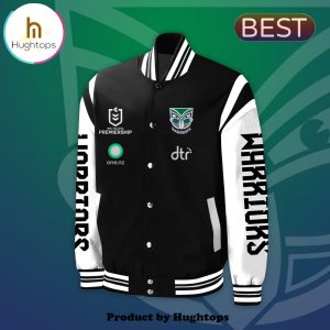 Personalized New Zealand Warriors Luxury Black Baseball Jacket