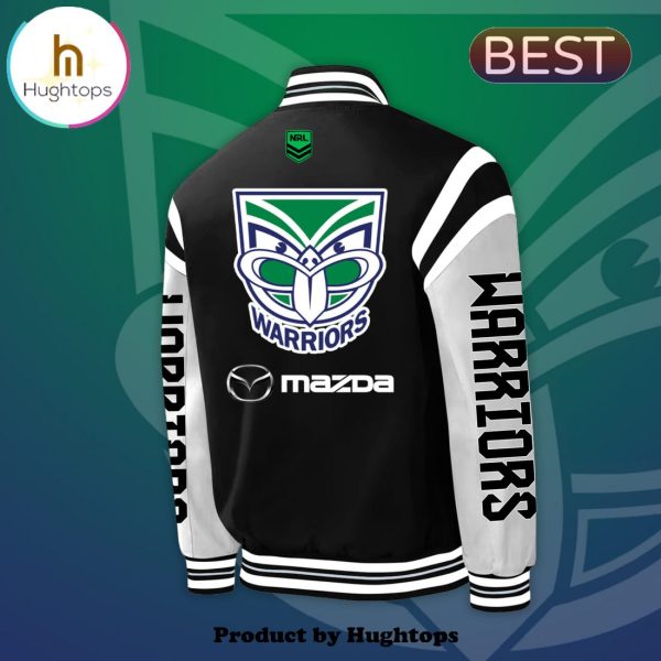 Personalized New Zealand Warriors Luxury Black Baseball Jacket