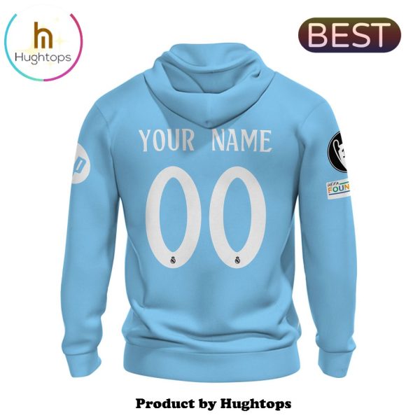 Personalized Real Madrid 24 25 Men’s Home Blue Hoodie