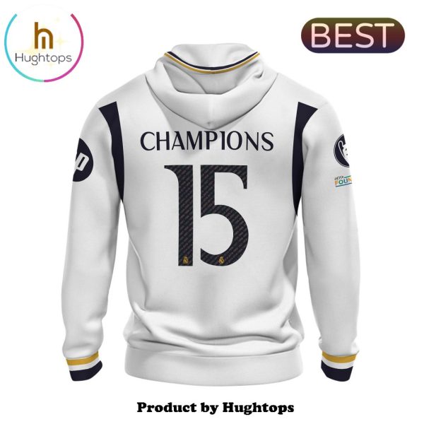 Personalized Real Madrid Men’s League Champions 15 Home Hoodie