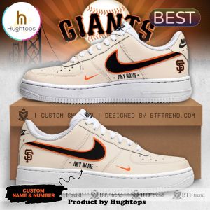 Personalized San Francisco Giants Cream Sports Gifts Air Force 1 Sneakers