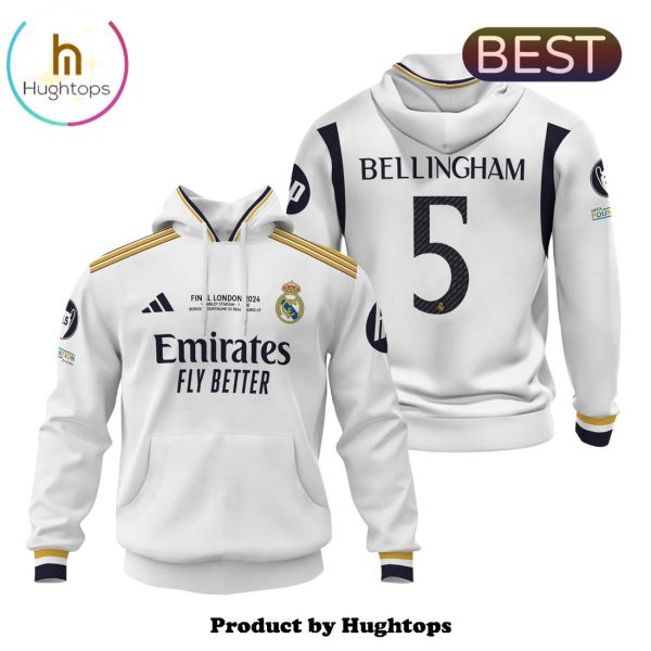 Real Madrid Jude Bellingham 24 25 Men’s Home White Hoodie