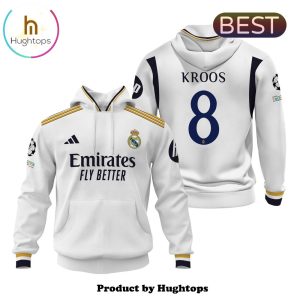 Real Madrid Kroos 24 25 Men’s Home White Hoodie