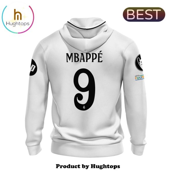 Real Madrid Mbappe 24 25 Men’s Home White Hoodie