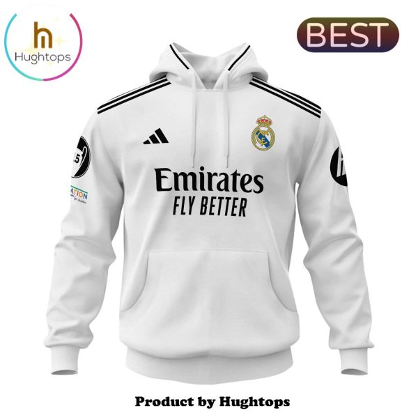 Real Madrid Men’s Personalized White Hoodie