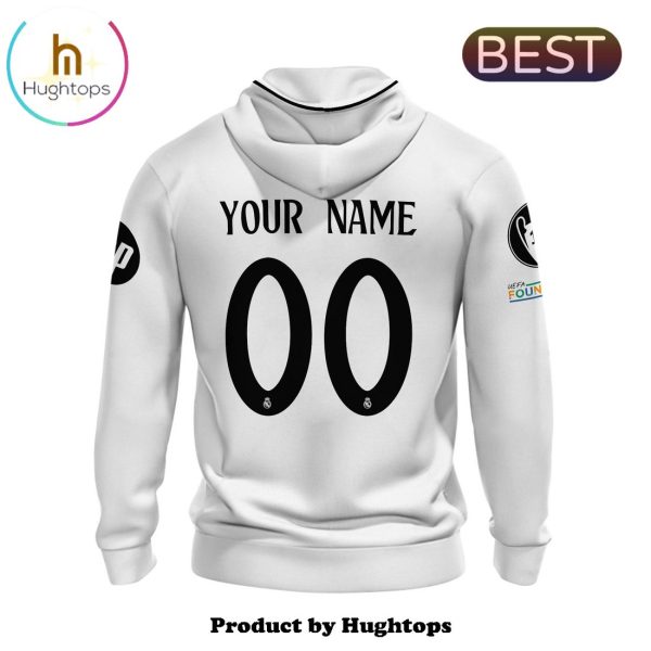 Real Madrid Men’s Personalized White Hoodie