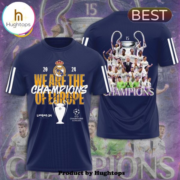 Real Madrid Men’s We Are The Champions Of Europe Navy Hoodie