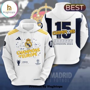 Real Madrid Premium 15th Champions London 24 White Hoodie