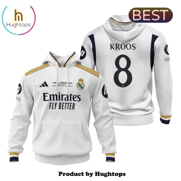 Real Madrid Toni Kroos 24 25 Men’s Home White Hoodie