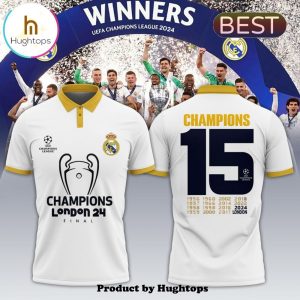 Special Real Madrid Champions London24 Final White Polo Shirt