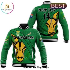 Springboks Rugby Union Personalized Special Green Baseball Jacket