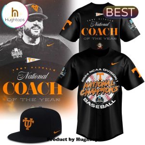 Tennessee Tony Vitello Coach Of The Year Baseball Black Jersey